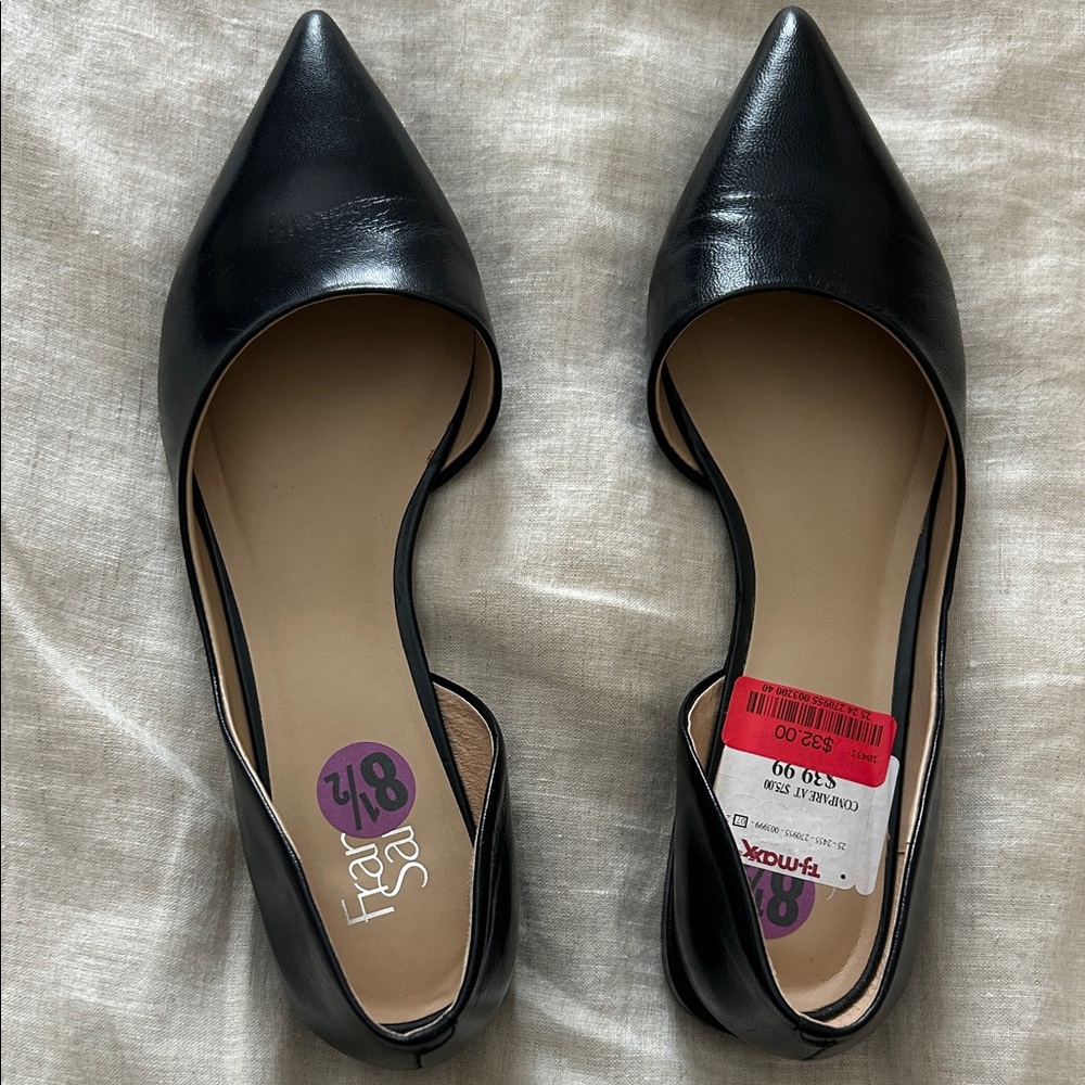 Franco Sarto Black Pointed Flats